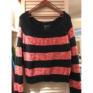 pink/navy crop sweater